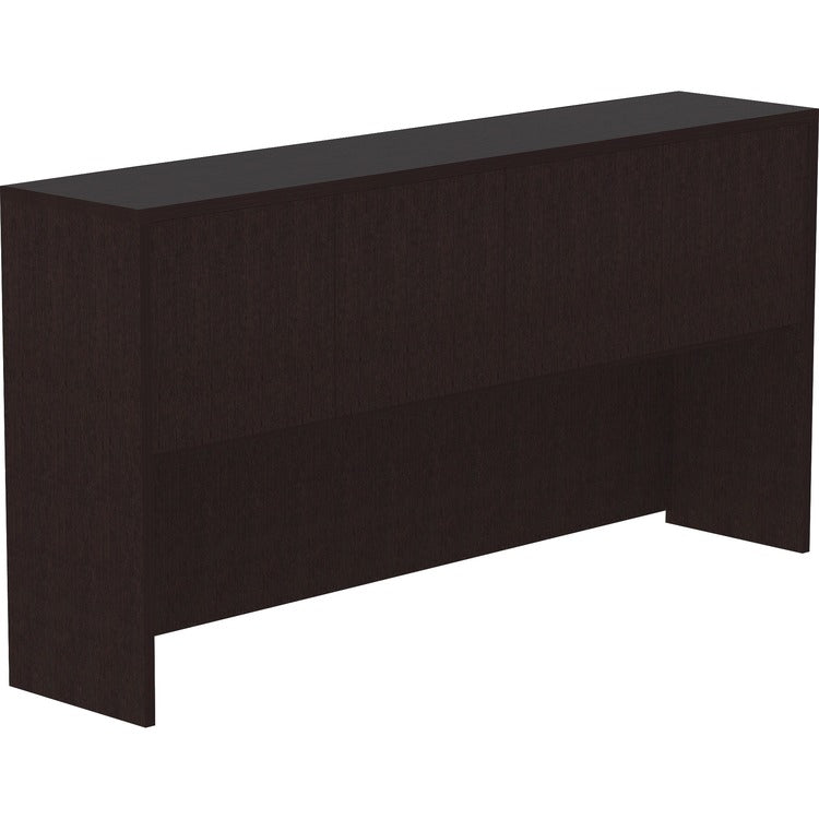 Lorell Essentials Espresso Laminate 4-door Hutch, 72" x 15" x 36" Hutch, Drawer(s)4 Door(s), Material: Polyvinyl Chloride (PVC) Edge, Metal Drawer, Finish: Espresso (LLR18214)