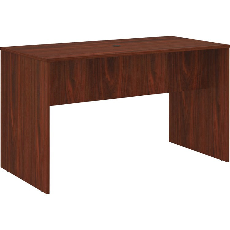 Lorell Essentials Laminate Standing Height Table, 72" x 36" x 41.3", Band Edge, Material: Polyvinyl Chloride (PVC) Edge, Finish: Mahogany Laminate Surface (LLR69661)