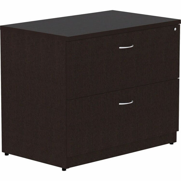 Lorell Essentials Espresso Laminate Lateral File, 2-Drawer, 36" x 22" x 29.5", Espresso (LLR18223)