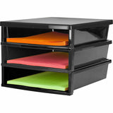 Storex Quick Stack Construction Paper Sorter, 500 x Sheet, 3 Compartments, 8.40" x 11.25" x 13" (STX61642U01C) Each