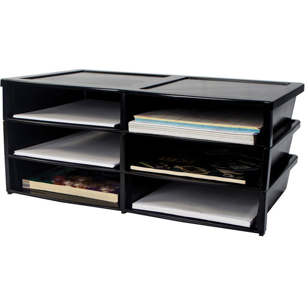 Storex Literature Organizer, 13-3/5"Wx20-1/2"Lx8-7/10"H, Black (STX61446E01C) Each