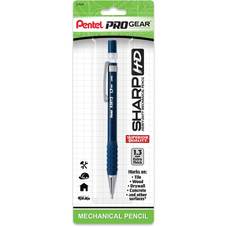 Pentel PROGear 1.3mm Mechanical Pencil, 1.3 mm Lead Diameter, Refillable, Blue Barrel, 1 Pack (PENAM13PGLBP)