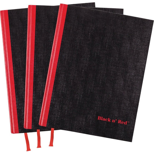 Black n' Red Notebook, Casebound, 8-1/2"Wx1-7/10"Lx12"H, 3/Pk, Black/Red (JDK400123487) Pack of 3