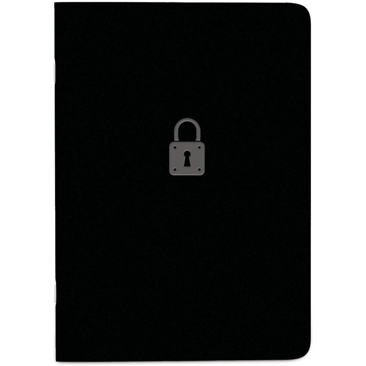 Rediform Password Notebook, 64 Pages, Sewn, 0.4" x 3.5"5", Black Cover, Compact, Flexible Cover, Bilingual Format, Note Section, Recycled, 1Each (REDA00781) Each
