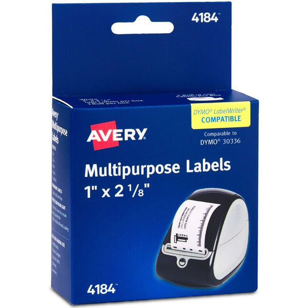 Avery&reg; Labels, Thermal, Multipurpose, 1"X2-1/8" , 500/Bx, White (AVE04184)