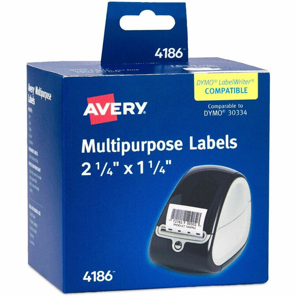 Avery&reg; Labels, Thermal, Multipurpose, 2-1/4"X1-1/4" , 1000/Bx, White (AVE04186)