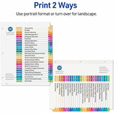Avery Customizable Table of Contents Ready Index Multicolor Dividers, 26-Tab, A to Z, 11 x 8.5, White, 6 Sets (AVE11832) Pack of 6