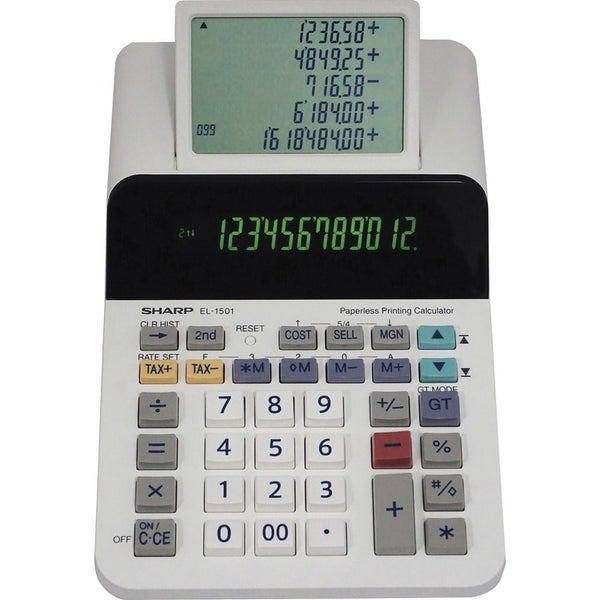 Sharp EL-1501 Paperless Printing Calculator, 12-Digit LCD (SHREL1501) Each