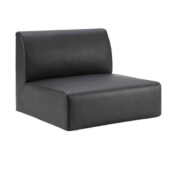 Lorell Contemporary Collection Single Seat Sofa, 25.5" x 25.5" x 19.6", Material: Polyurethane, Finish: Black (LLR86929)