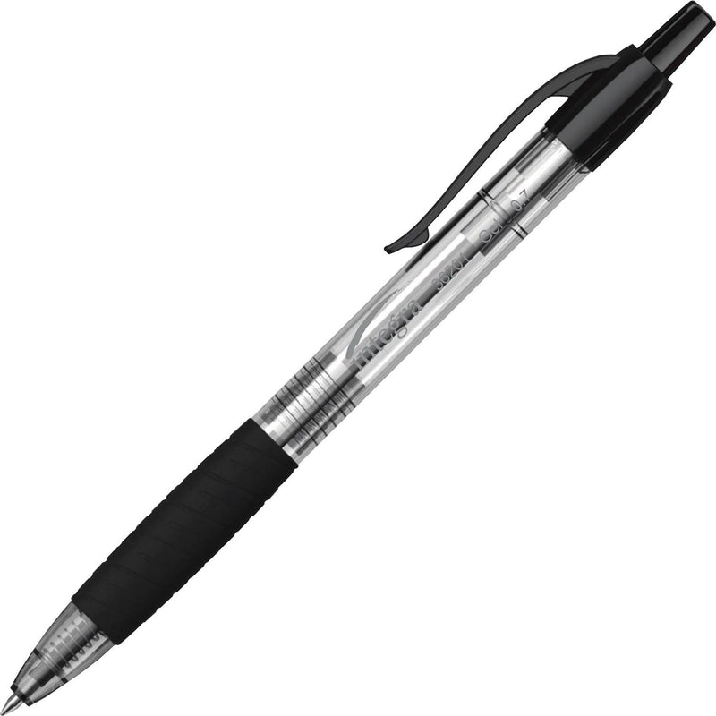 Integra Retractable 0.7mm Gel Pen, Medium Pen Point, 0.7 mm Pen Point Size, Retractable, Black Gel-based Ink, Black Barrel, 12/Dozen (ITA36201) 1 Dozen