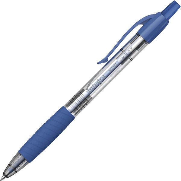 Integra Retractable 0.7mm Gel Pen, Medium Pen Point, 0.7 mm Pen Point Size, Retractable, Blue Gel-based Ink, Blue Barrel, 12/Dozen (ITA36202) 1 Dozen