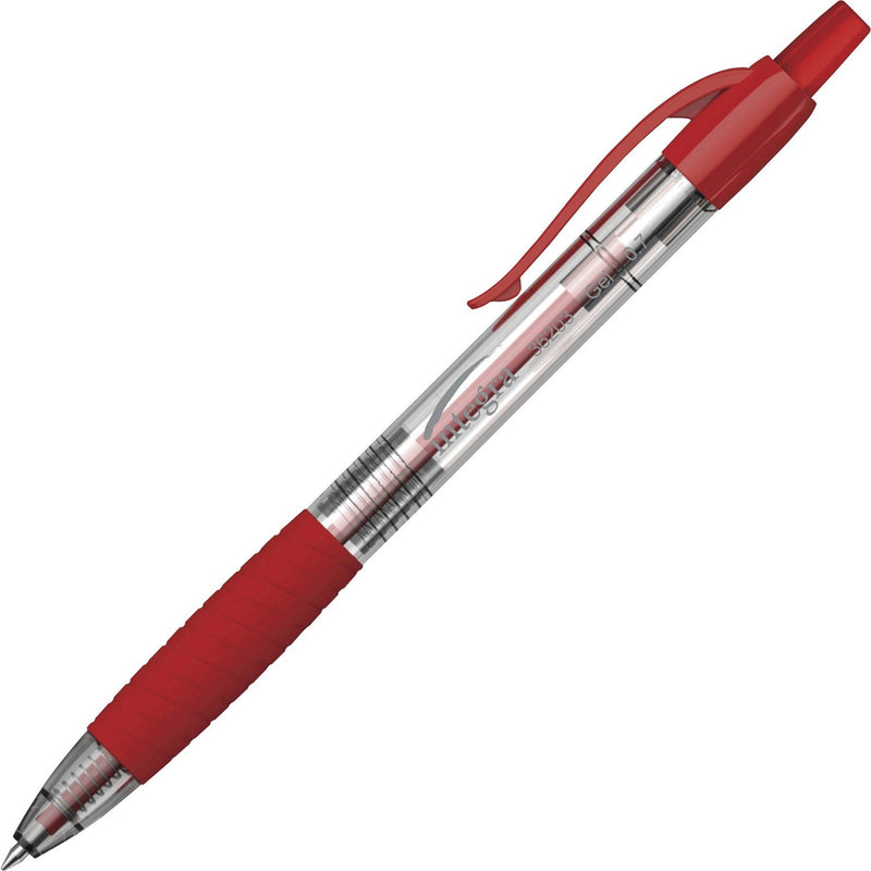 Integra Retractable 0.7mm Gel Pen, Medium Pen Point, 0.7 mm Pen Point Size, Retractable, Red Gel-based Ink, Red Barrel, 12/Dozen (ITA36203) 1 Dozen
