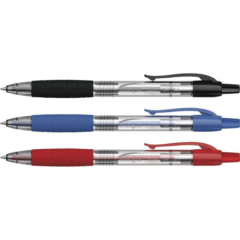 Integra Retractable 0.7mm Gel Pen, Medium Pen Point, 0.7 mm Pen Point Size, Retractable, Assorted Gel-based Ink, Assorted Barrel, 3/Pack (ITA36204) 1 Pack