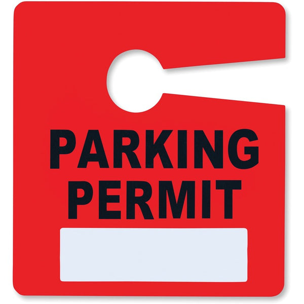 Tatco Parking Permit, Reusable, 2-4/5"Wx3"H, 50/Pk, Red (TCO68102) Pack of 50
