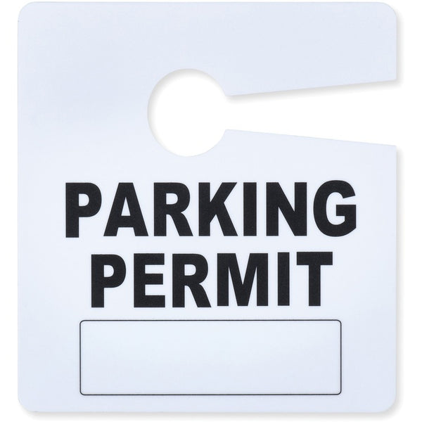 Tatco Parking Permit, Reusable, 2-4/5"Wx3"H, 50/Pk, White (TCO68101) Pack of 50