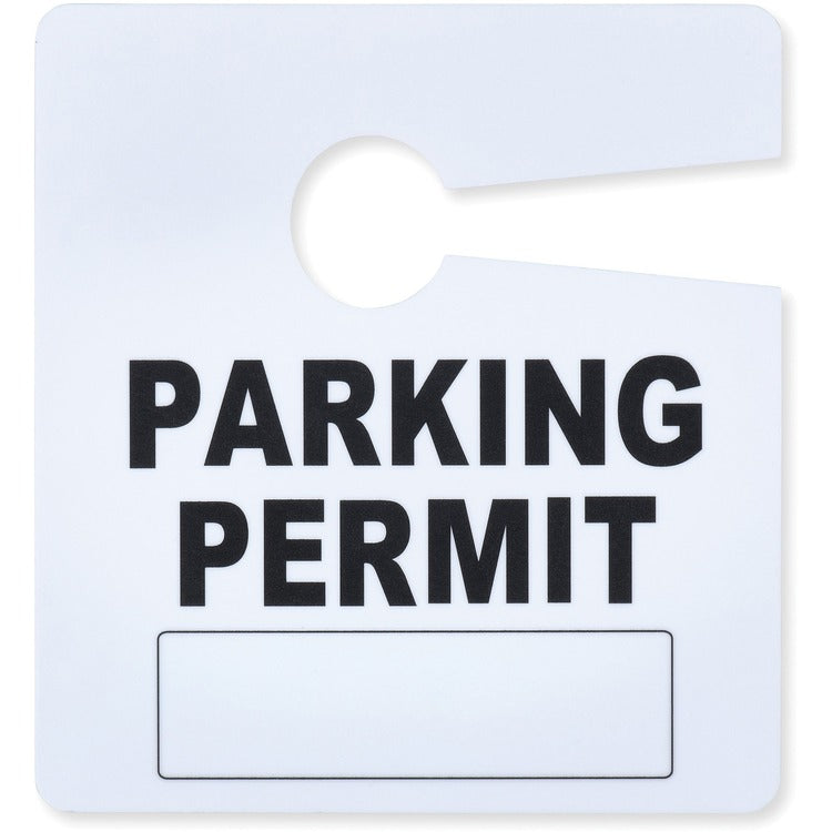 Tatco Parking Permit, Reusable, 2-4/5"Wx3"H, 50/Pk, White (TCO68101) Pack of 50
