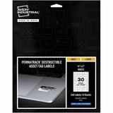 Avery PermaTrack Destructible Asset Tag Labels, 0.75" x 2", Rectangular, White, 240/Pack (AVE60531) Pack of 240