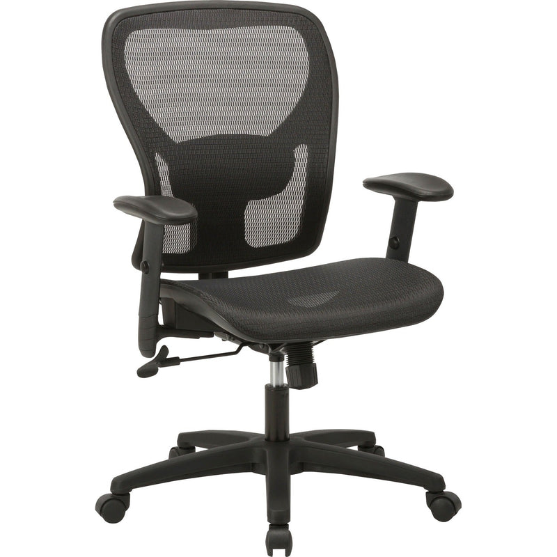 Lorell SOHO Mesh Mid-Back Task Chair, Mesh Seat, Mesh Back, 5-star Base, Black, 27.8" x 27" Depth x 42.9" Height, 1 Each (LLR83293)