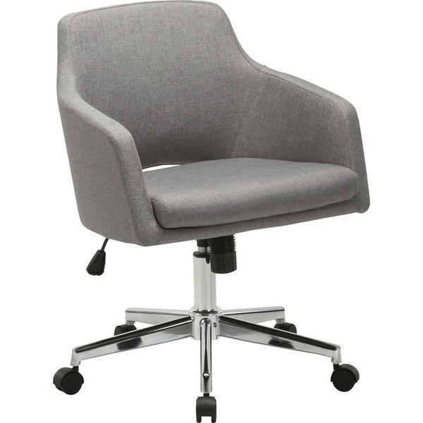 Lorell Mid-century Modern Low-back Task Chair, 24.6" x 24.6" x 34.9", Material: Fabric Seat, Chrome Base, Finish: Gray Seat (LLR68570)