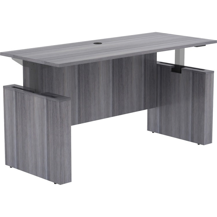 Lorell Essentials 72" Sit-to-Stand Desk Shell, 0.1" Top, 1" Edge, 72" x 29" x 49", Material: Polyvinyl Chloride (PVC) Edge, Finish: Laminate Top, Weathered Charcoal (LLR69578)