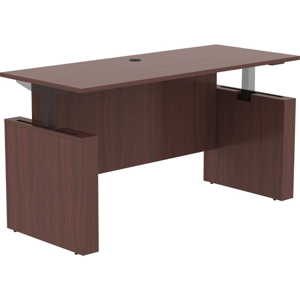 Lorell Essentials 72" Sit-to-Stand Desk Shell, 0.1" Top, 1" Edge, 72" x 29" x 49", Material: Polyvinyl Chloride (PVC) Edge, Finish: Laminate Top, Mahogany (LLR69574)