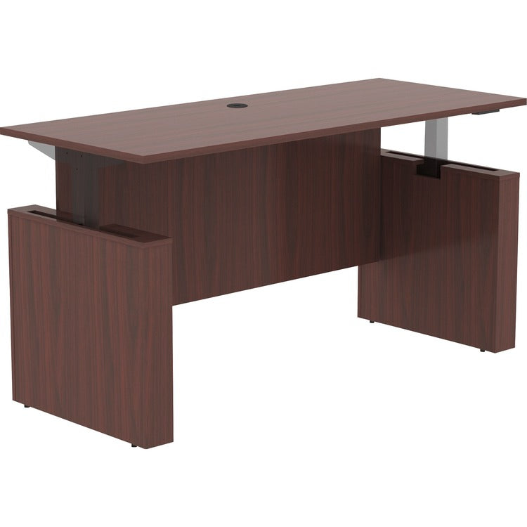 Lorell Essentials 72" Sit-to-Stand Desk Shell, 0.1" Top, 1" Edge, 72" x 29" x 49", Material: Polyvinyl Chloride (PVC) Edge, Finish: Laminate Top, Mahogany (LLR69574)