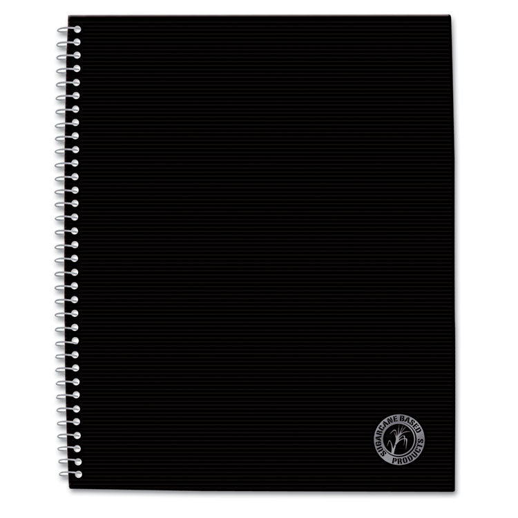 Universal® Deluxe Sugarcane Based Notebooks, Coated Bagasse Cover, 1-Subject, Medium/College Rule, Black Cover, (100) 11 x 8.5 Sheets (UNV66206)