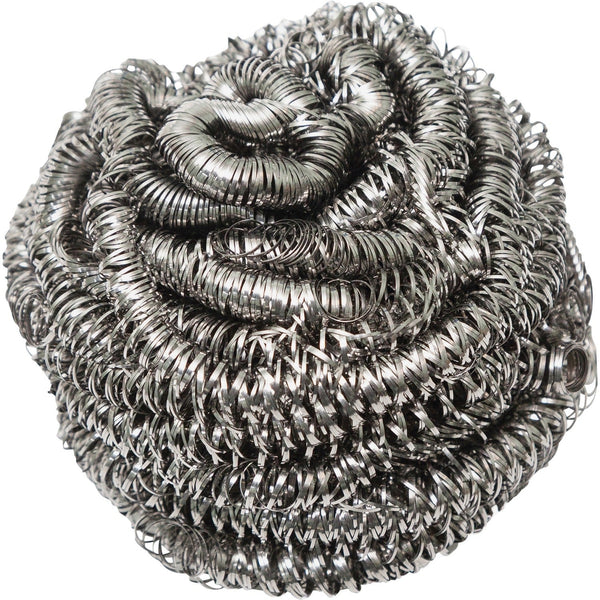 Genuine Joe Stainless Steel Scrubber, 3" Overall Diameter, 12/Box (GJO00059) Box of 12