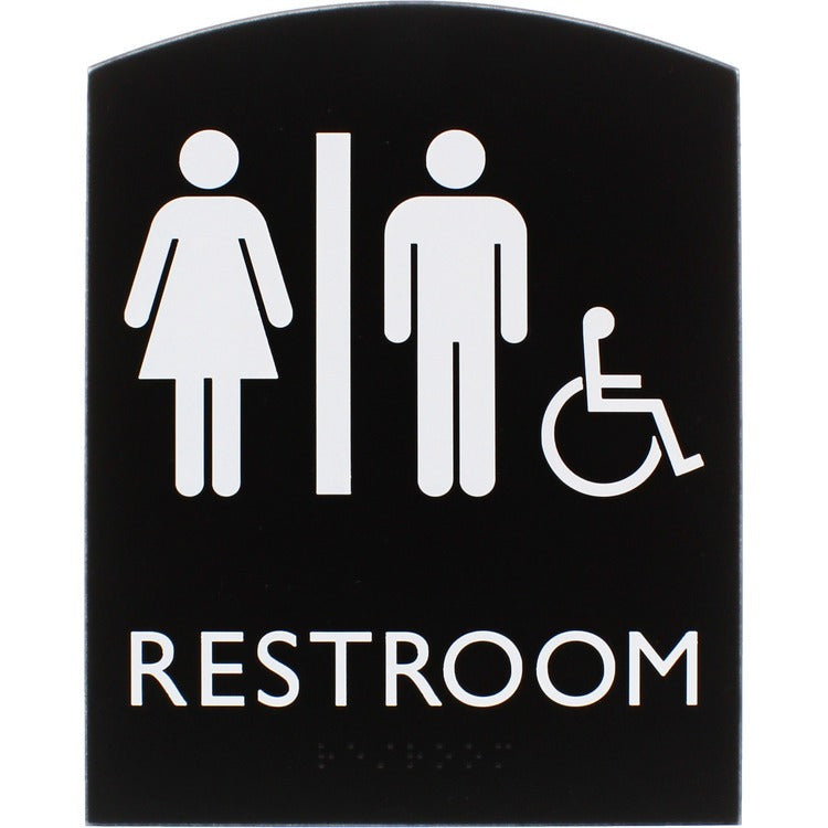 Lorell Arched Unisex Handicap Restroom Sign (LLR02673)