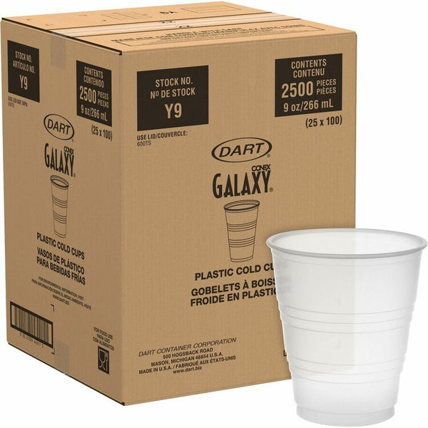 Solo Cold Cups, Plastic, 9Oz., Translucent (SCCY9)