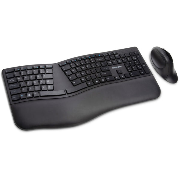 Kensington Pro Fit Ergo Wireless Keyboard/Mouse - Wireless Bluetooth/RF Wireless Bluetooth/RF - 5 Button - Compatible with Computer - 1 Pack (KMW75406)