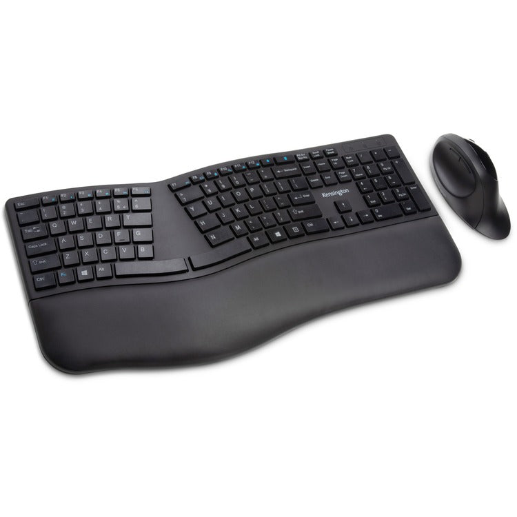 Kensington Pro Fit Ergo Wireless Keyboard/Mouse - Wireless Bluetooth/RF Wireless Bluetooth/RF - 5 Button - Compatible with Computer - 1 Pack (KMW75406) Each