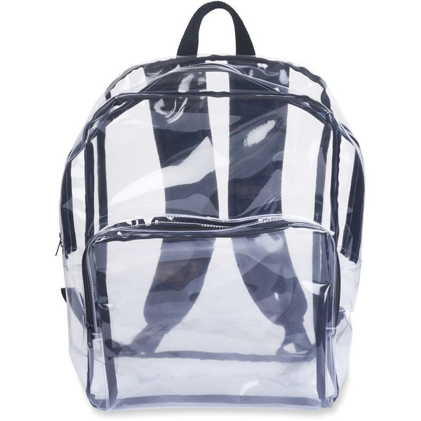 Tatco Backpack, 14-3/10"Wx17-1/2"Lx1"H, Clear/Black (TCO63225) Each