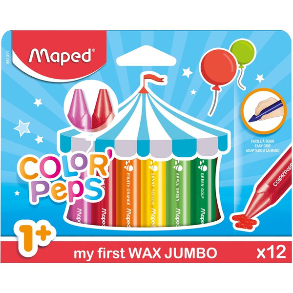 Helix Color Peps My First Wax Jumbo Crayons, Assorted, 12/Pack (HLX861311) Pack of 12
