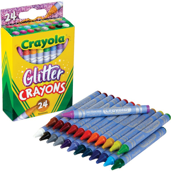 Crayola Glitter Crayons, Assorted, 24/Pack (CYO523715)