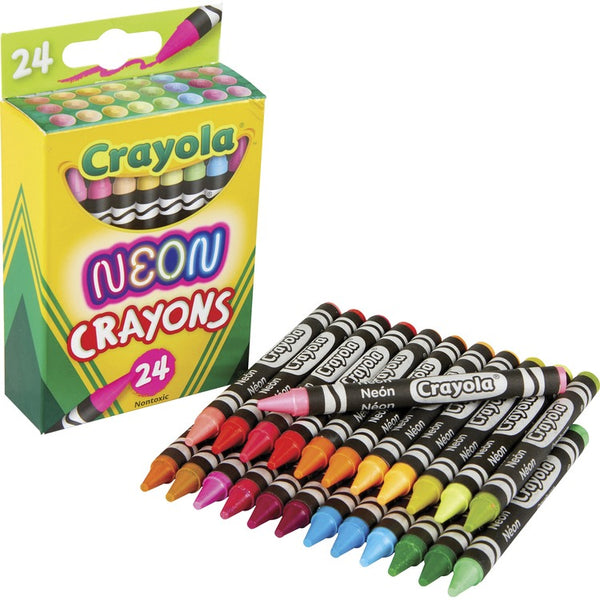 Crayola Neon Crayons, Neon, 24/Pack (CYO523410)