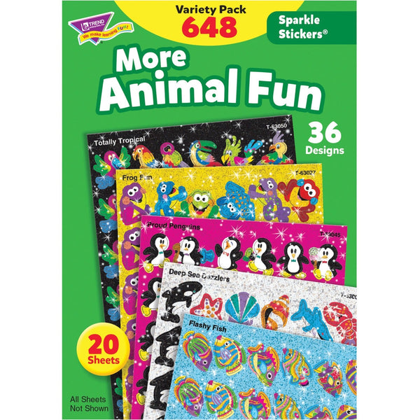 Trend Sticker Variety Pack, Sparklers, Animals, 37 Designs, 648/Pk (TEP63910) Each