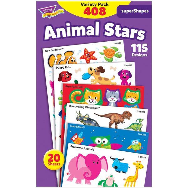 Trend Sticker Variety Pack,Supershapes,Animals,115 Designs,488/Pk (TEP46928) Pack of 488