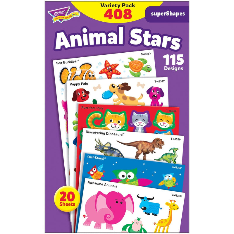 Trend Sticker Variety Pack,Supershapes,Animals,115 Designs,488/Pk (TEP46928) Pack of 488