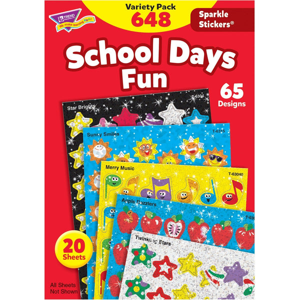 Trend Stickers, Sparklers, School Days, 65 Designs, 648/Pk (TEP63909) Pack of 648