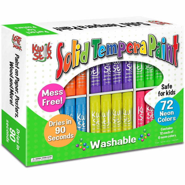 The Pencil Grip Tempera Paint Sticks, Kwik Stix, 72/Bx, Ast Neon (TPG626) Box of 72
