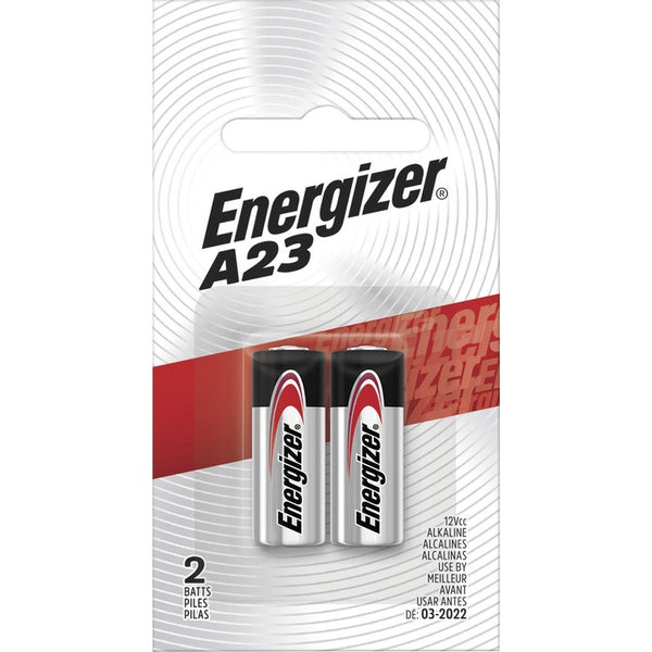 Energizer Alkaline A23 Battery, For Keyless Entry, Garage Door Opener, Electronic Device, A23, 12 V DC, Alkaline, 144/Carton (EVEA23BPZ2CT) Case of 144