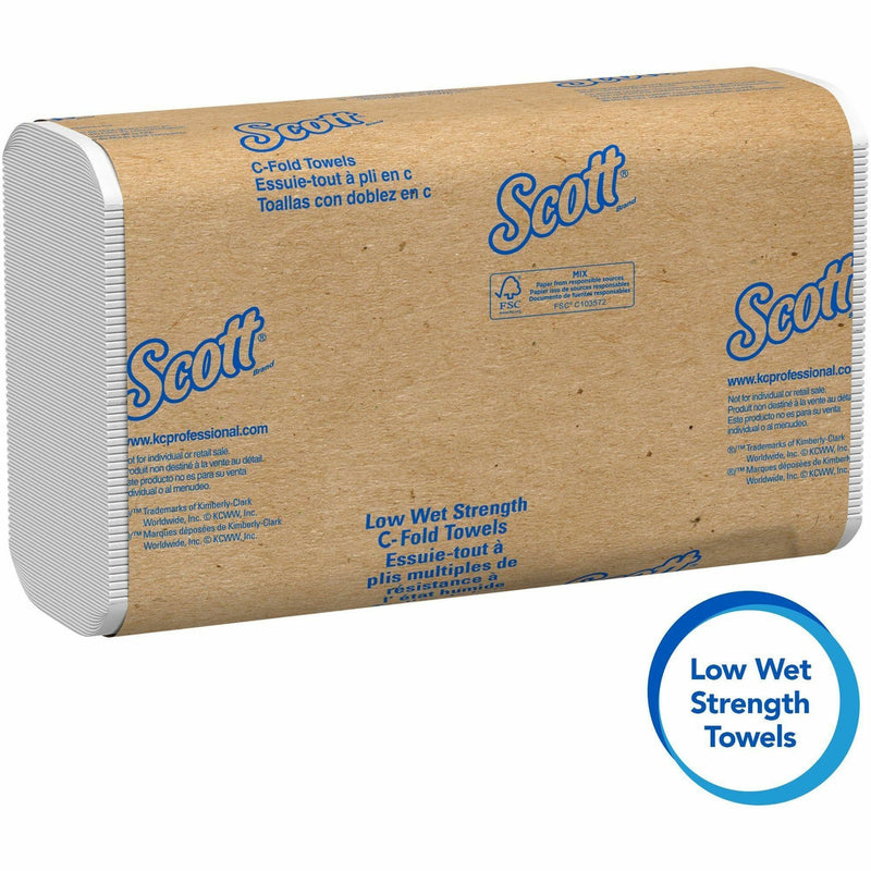 Scott C-Fold Paper Towels, 13.15 x 10.1, White, 200/Pack (KCC06041) Case of 2400