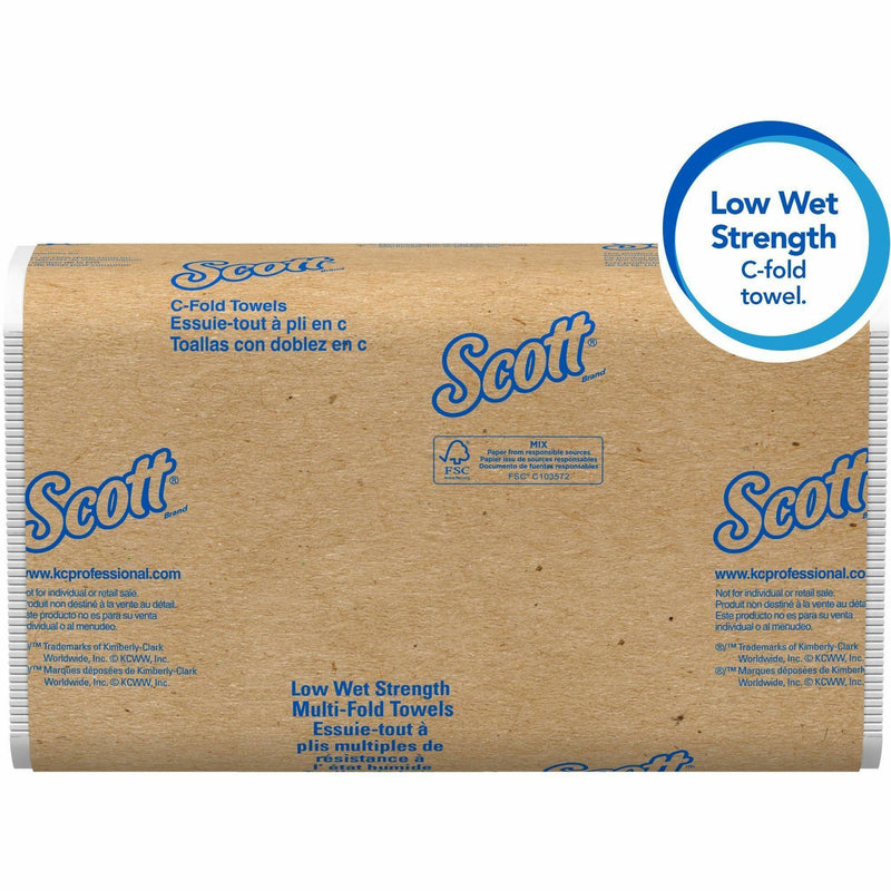 Scott C-Fold Paper Towels, 13.15 x 10.1, White, 200/Pack (KCC06041) Case of 2400