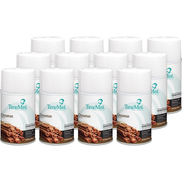 TimeMist Cinnamon Premium Air Freshener Spray, Aerosol, 5.3 fl oz (0.2 quart), Cinnamon, 30 Day, 12/Carton, Long Lasting, Odor Neutralizer (TMS1042746CT) Case of 12