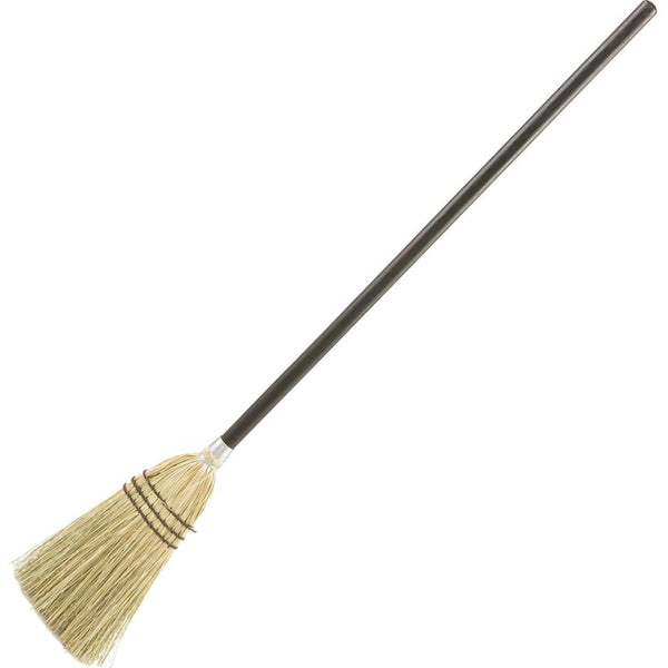 Rubbermaid Commercial Wood Handle Lobby Corn Broom, Corn Fiber Bristle, 12" Brush Face, Wood Handle, 12/Carton