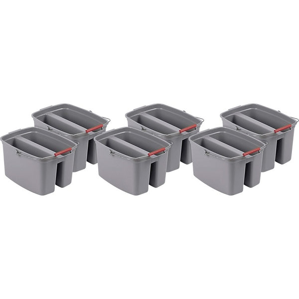 Rubbermaid Commercial 19-qt Double Pail, 19 quart, Handle, Plastic, Gray, 6/Carton (RCP262888GYCT) Case of 6