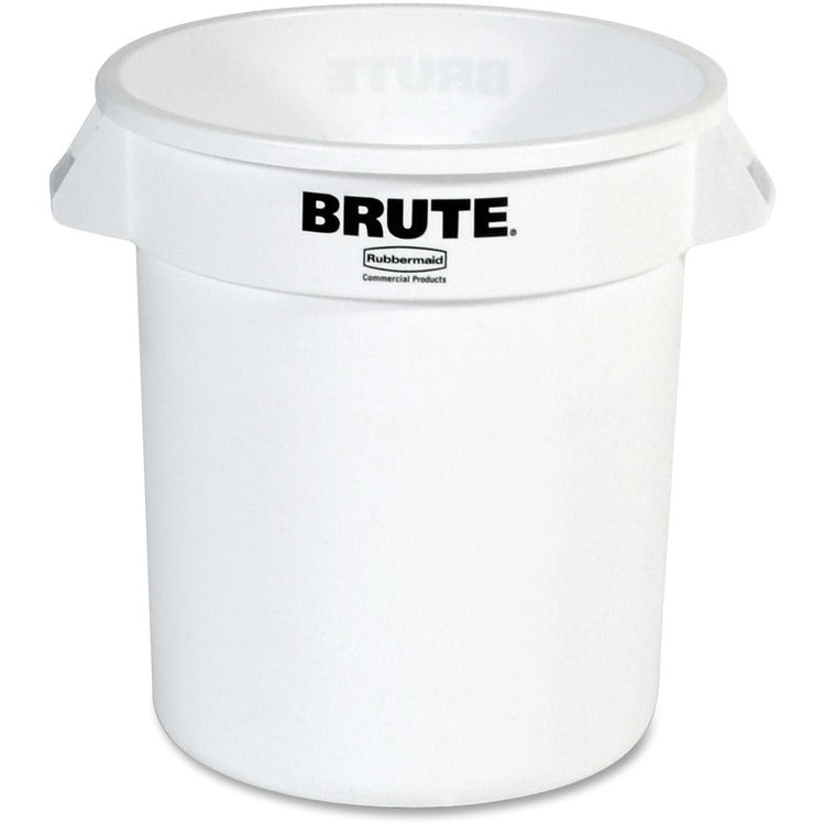 Rubbermaid Commercial Brute 10-gallon Vented Container, 10 gal Capacity, White, 6/Carton (RCP261000WHCT) Case of 6