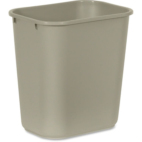 Rubbermaid Commercial Deskside Wastebasket, 7 gal Capacity, Beige, 12/Carton