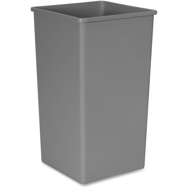 Rubbermaid Commercial Untouchable 50G Square Container, 50 gal Capacity, Square, Crack Resistant, Durable, Compact, Rugged, 34.3", x 19.5" x 19.5" Depth, Plastic, Gray, 4/Carton